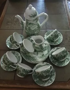 Kaffee/Teeservice Swan Inn,Broadhurst&Suns,Made In England,gebrauchter Service. - Bild 1 von 23