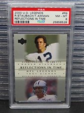 2000 Upper Deck Legends Troy Aikman Staubach Reflections In Time #R9 PSA 8 (28)