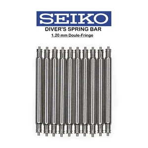 10 PC 20mm 22mm OEM SEIKO 1.2mm Non-Magnetic Diver's Spring Bars Double Fringe x - Picture 1 of 2