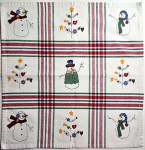 Snowman Cotton Napkins 1 Dozen Preowned - Picture 1 of 4