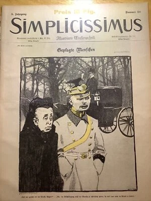 1900 RARE GERMAN SIMPLICISSIMUS MAGAZINE ~ ART NOUVEAU / JUDGENDSTIL  ERA - Image 1 of 3