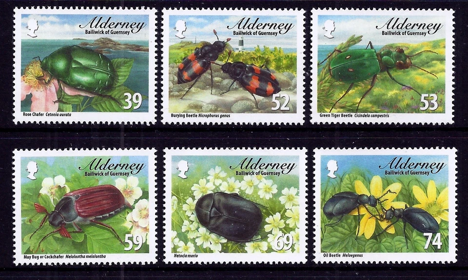 Alderney 2013 Beetles set fine fresh MNH - Image 1 of 1