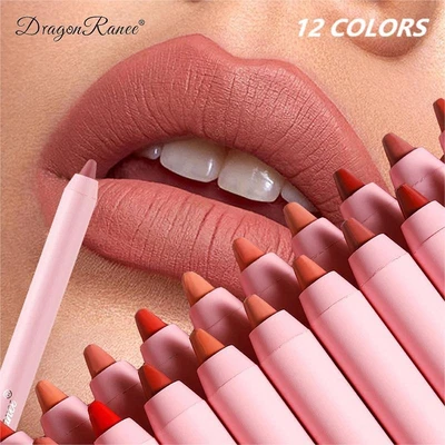 12 Matte Colors Waterproof Lipstick Lip Pencil Lipliner Long Lasting Cosmeti ∂ - Image 1 of 4