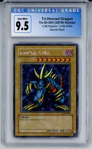 KOREAN YUGIOH LOB-K000 TRI-HORNED DRAGON SECRET RARE CGC 9.5 GEM MINT#4125132051 - Picture 1 of 2