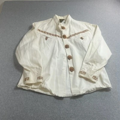 Espuela De Oro Shirt Men Large White Leather Mexico Western Mariachi Charro READ - Image 1 of 4