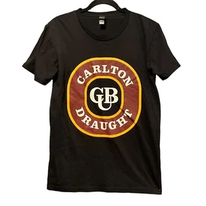 Carlton Draught T-Shirt Tee Beer Alcohol Sz Mens S Black Large Front Graphic - Bild 1 von 8