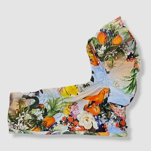 $90 Molo Kids Girl's Blue Tropical One-Shoulder Bikini Top Swimwear Size 11-12Y - Picture 1 of 3