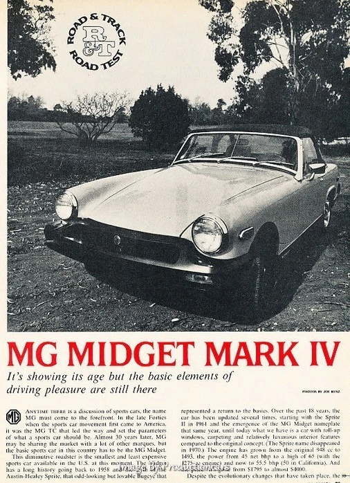 1976 MG Midget Mark V Road Test Original Car Review Print Article J638 Foto 1 de 2