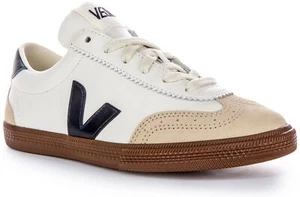 VEJA Volley 70s Inspiriert Leinen Volleyball Herren Turnschuh Weiß Navy UK 6 - - Picture 1 of 6