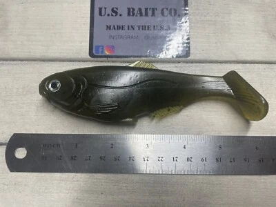 U.S. BAIT CO. Weedless Swimbait 6” Color Green Pumpkin Lot Of 1 Bait