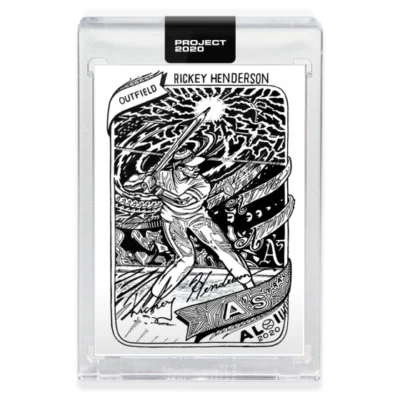 2020 TOPPS PROJECT 2020 #104 RICKEY HENDERSON - BY JK5 - Image 1 of 2