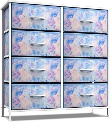 Cómoda Sorbus con 8 cajones de tela tie-dye - muy resistente y fácil de montar Foto 1 de 4