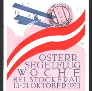 AUSTRIA Air Mail Card 1923 GLIDER FLIGHT Waschberg bei Stockerau {samwells}KA267 - Picture 1 of 10