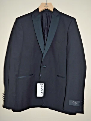 Nueva Chaqueta Jaeger Esmoquin Lana y Mohair Calce Ajustado Negra Talla 42" Pecho Foto 1 de 4