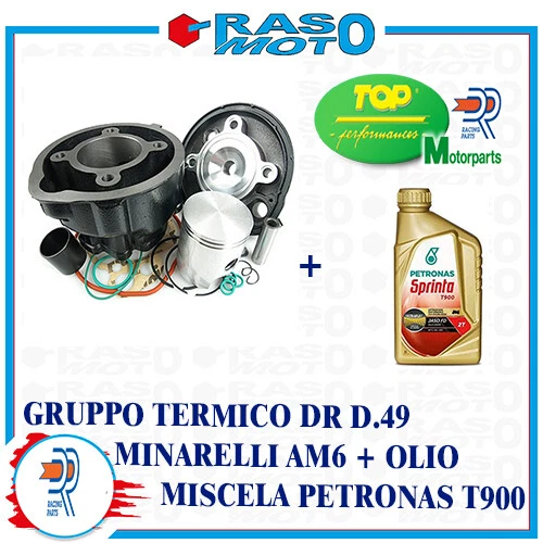 GRUPPO TERMICO CILINDRO DR  75cc AM6 BETA ENDURO RR RACING 50 2T + Olio Omaggio - Immagine 1 di 1