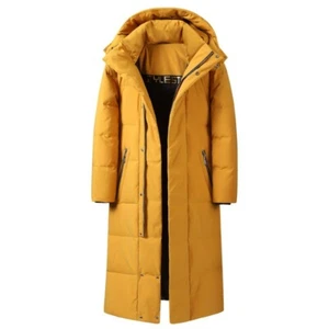 Men's Hooded Parka Overcoat Full Length Puffer Jacket Duck Down Outwear Warm New - Picture 1 of 17