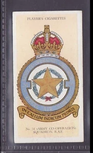 RAF BADGES - No. 31 Army Co-operation Squadron - 80 + year old UK Card # 22 - Picture 1 of 2