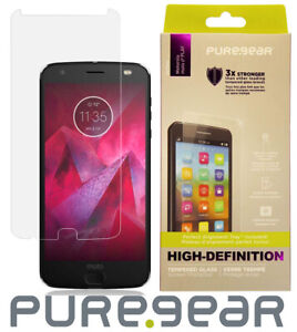 PureGear Puretek Templado Protector Pantalla Cristal Y Bandeja para Moto Z2 Play