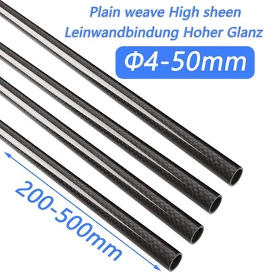 CFK-Rund-Rohr Ø 5 bis 50 mm - Länge 200-500 mm Carbon-Rohr Kohlefaser CFRP Rund - Bild 1 von 4