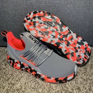 Adidas Lite Racer Adapt 7 Shoes Youth Size 7 Grey Solar Red Black IE8702 NEW - Picture 1 of 9