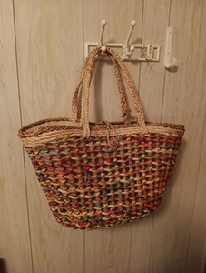 Cruise, Straw Tote, Wicker, Woven Bag, Handbag Festival Bag Bohemian Colorful - Picture 1 of 15
