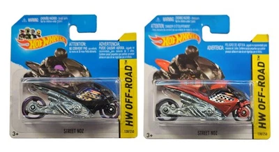 HOT WHEELS HW OFF-ROAD STREET NOZ 130/250 RED BFG23 & PURPLE/BLACK BFD16 - Image 1 of 3