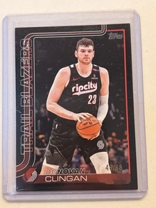 2025 Topps Basketball - Donovan Clingan - Black SSP (Color Match) #'d /68 - Bild 1 von 3
