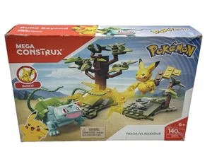 Mega Construx Pokemon Pikachu vs Bulbasaur 140 Pcs Building Set SEALED box wear - Picture 1 of 21