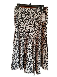 Halogen Womens Animal Print Elastic Waist Casual Nordstrom Ruffle Skirt M NWT - Picture 1 of 5