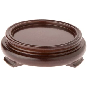 Plymor Base Espositore Rotonda in Legno Impiallacciato Noce, 3.625"L x 3.625"P x 1.25"H - Foto 1 di 1