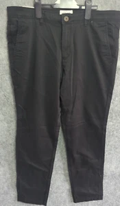 JACK & JONES Mens Slim Stretch Chino Trousers W34 L30 Black - Picture 1 of 16