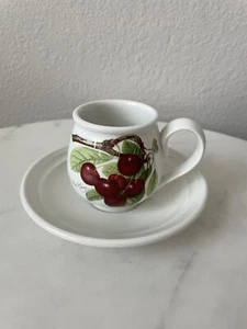 Portmeirion Pomona Late Duke Cherry Espresso Cup & White Saucer Replacement New - Picture 1 of 10