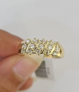 Real 10k Yellow Gold Ring Wedding Engagement Casual 10Kt Genuine - Picture 1 of 8
