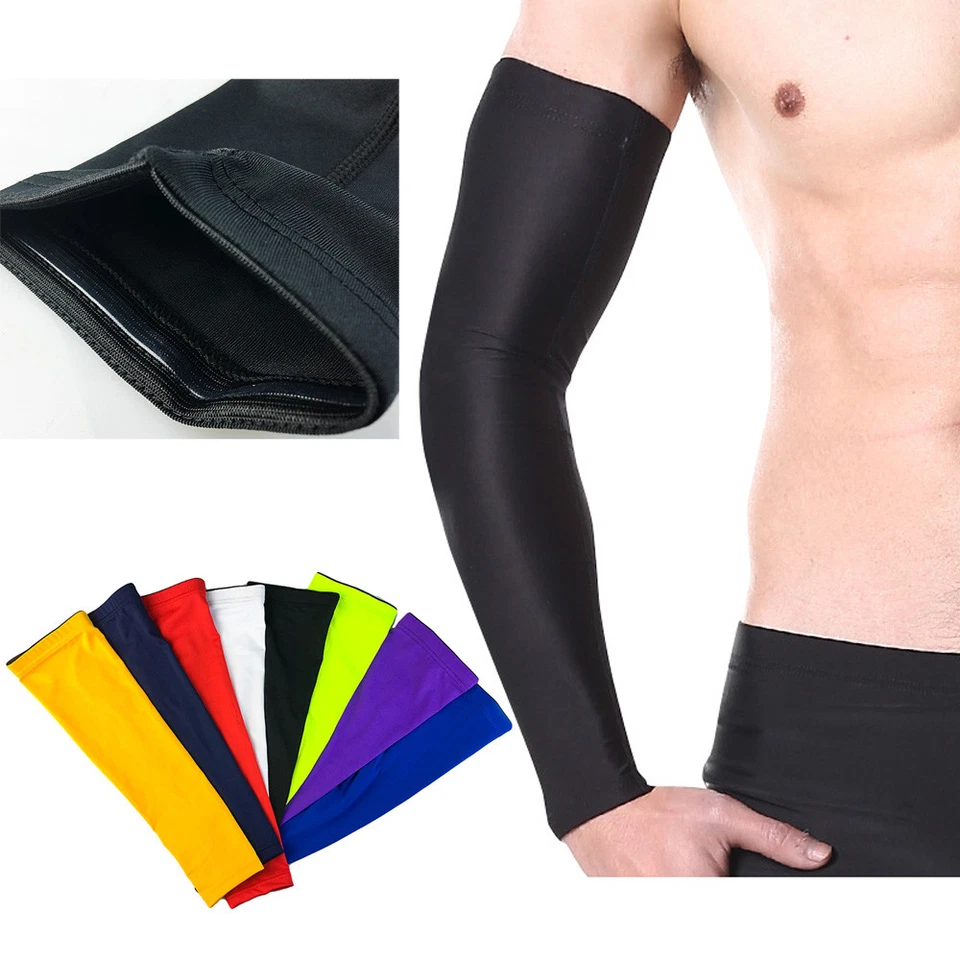 Solid Arm Sleeve Basketball Running Sports UV Sun Protection Protective Gear - Bild 1 von 4