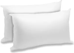Throw Pillow Insert 12 X 20 Inch (Set of 2) Hypoallergenic 100% Virgin Fiber Lum - Picture 1 of 12
