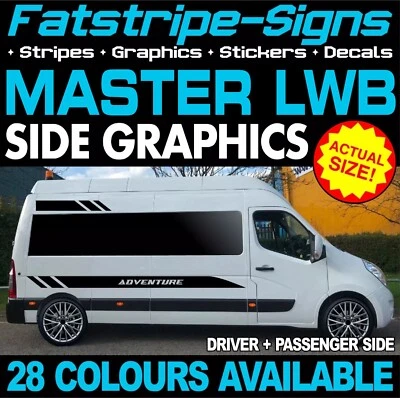 RENAULT MASTER LWB L3 GRÁFICOS PEGATINAS CALCOMANÍAS CÁMPER FURGONETA AUTOCARAVANA Foto 1 de 2