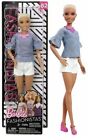 Barbie Fashionistas Black AA Doll #82 Buzz Cut Flocked Hair Chic In Chambray New