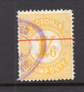 AUSTRALIA VICTORIA 1/6 SHILLINGS STAMP DUTY FISCAL USE VERY FINE.. - Picture 1 of 2