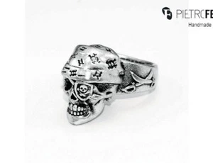 Anello Pietro Ferrante in bronzo finitura argento Teschio ref 2895 misura XL - Foto 1 di 1