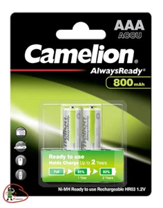 2 x Camelion Always Ready Akku AAA Micro HR3 800 mAh 1,2V Ni-MH zb. für Telefon - Picture 1 of 1