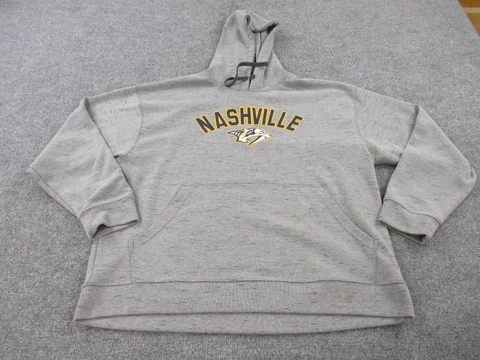 Champion Nashville Predators Hoodie Sweatshirt Adult 2XL Gray Pullover Mens Cover