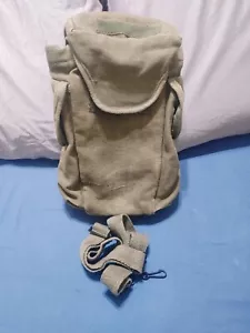 Vintage Military Surplus Canvas Gas Mask Army Bag & Sling - Post War WW2 WWII - Picture 1 of 7
