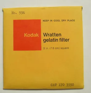KODAK WRATTEN GELATIN FILTER NO 59A 3" or 75mm Square - Picture 1 of 4