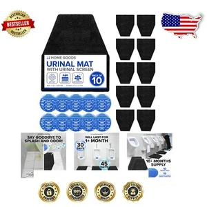 Premium Non-Slip Urinal Floor Mats & Odor-Control Screens - 20 Pack Solution - Picture 1 of 10