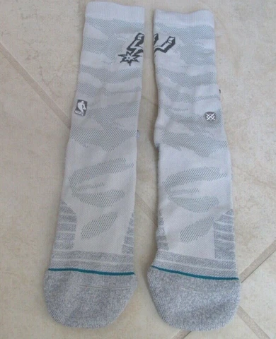 NEW STANCE NBA San Antonio Spurs Snow Camo Crew Socks Men’s Large (9-12) Grey Cover