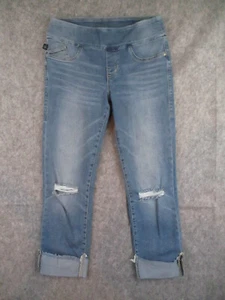 Rock Republic Jeans Womens 10 Blue Denim Fever Pull Up Cuffed Mid Rise 32x27 - Picture 1 of 17