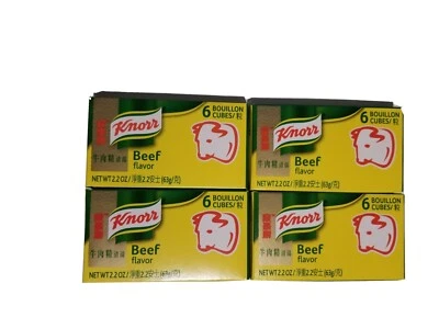 4 Packs - Knorr Beef Flavor Bouillon Cube 2.2 oz x 6 Cubes