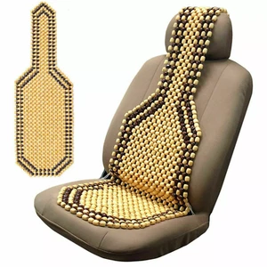 WOODEN BEAD CAR/VAN/TAXI FRONT SEAT COVER CUSHION - CLASSIC BEADED DESIGN - Picture 1 of 7