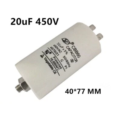 450v 20 μF CBB60 START RUN MOTOR CAPACITOR WATER PUMP COMPRESSOR AIR CONDITIONER - Image 1 of 3