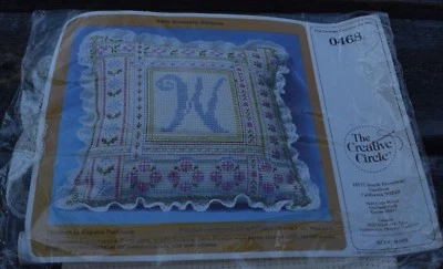 Cross Stitch Personalizable Pillow Cover Kit entitled Romantic Ribbons - Image 1 of 2